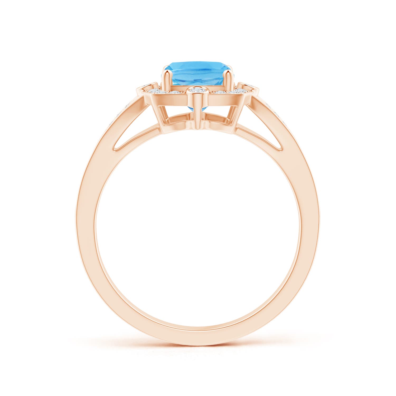 A - Swiss Blue Topaz / 1.88 CT / 14 KT Rose Gold