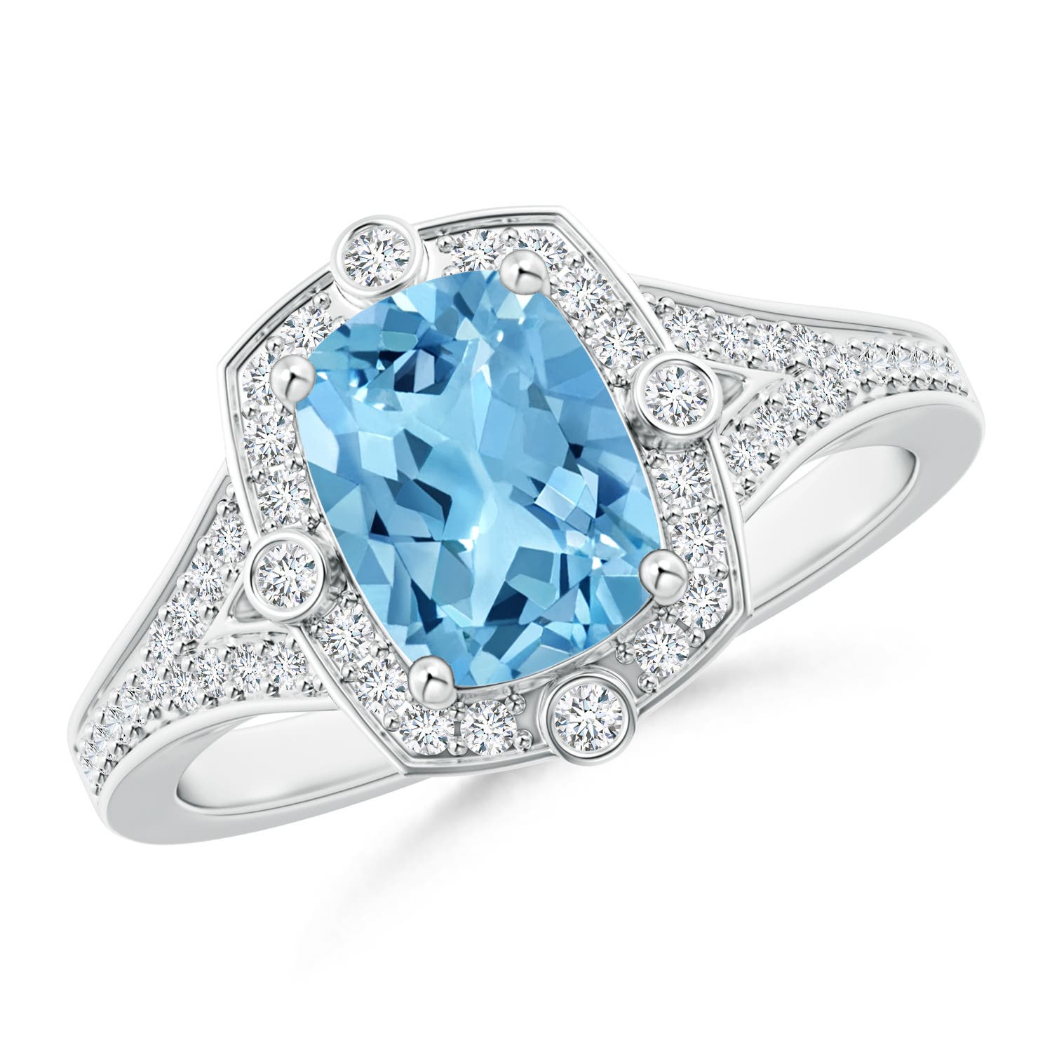 A - Swiss Blue Topaz / 1.88 CT / 14 KT White Gold