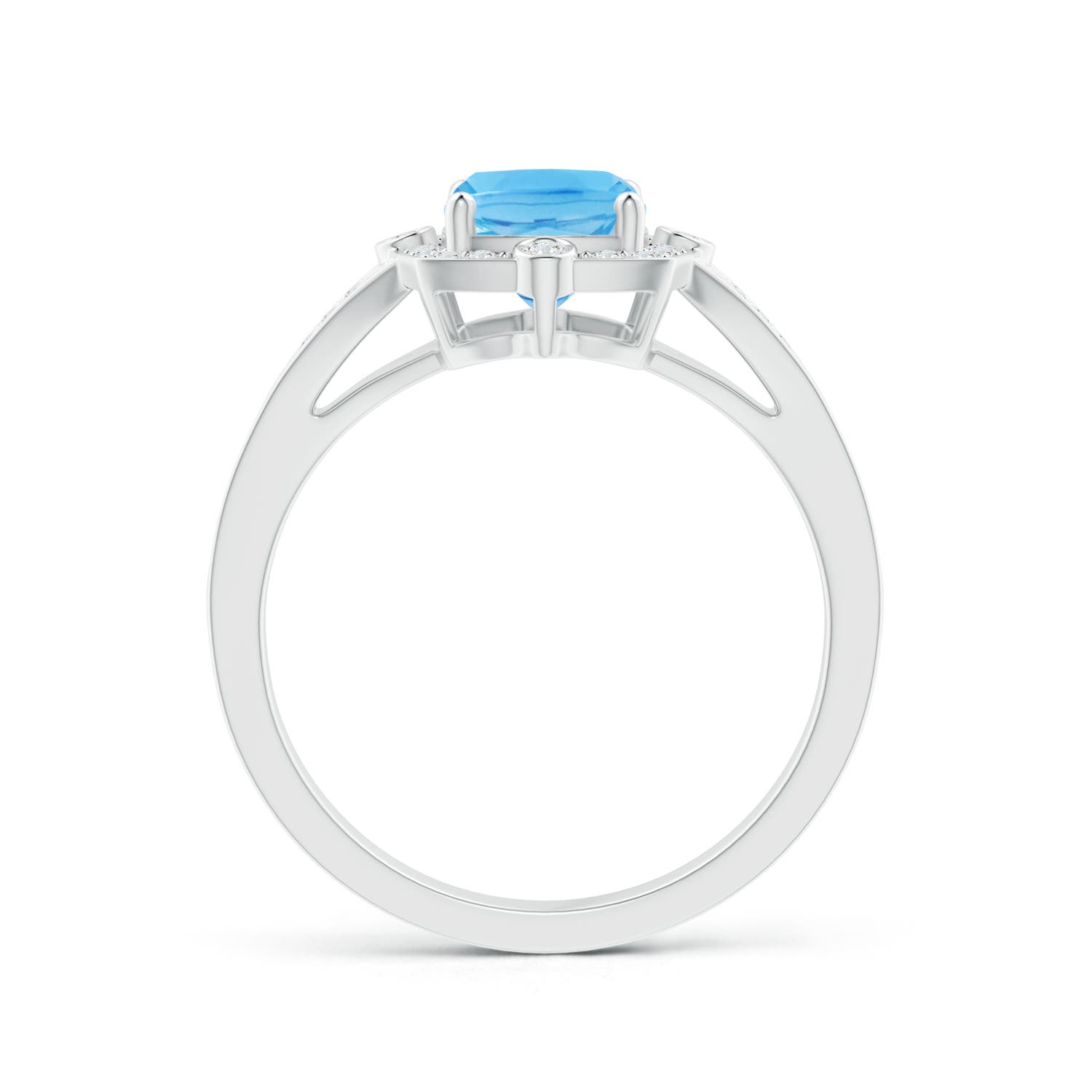 A - Swiss Blue Topaz / 1.88 CT / 14 KT White Gold