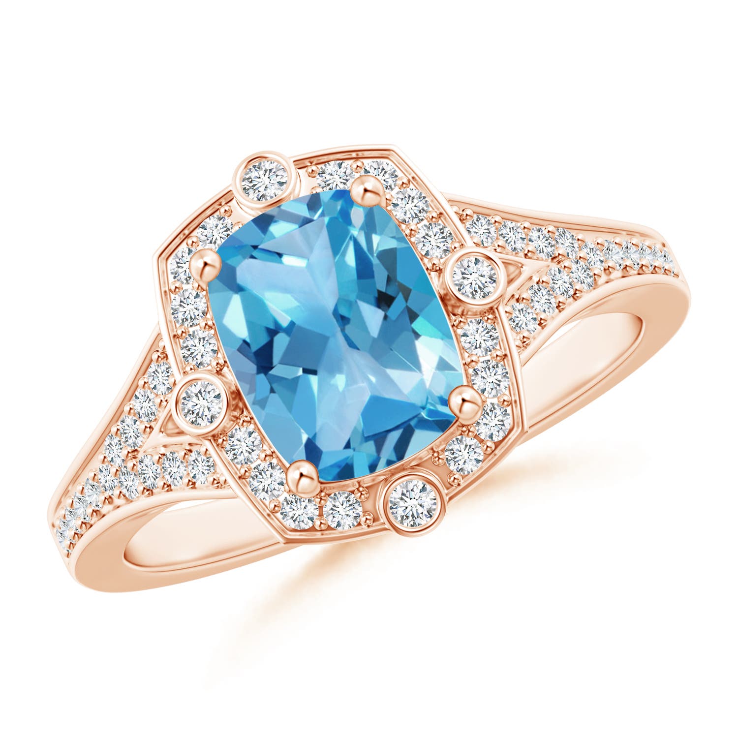 AA - Swiss Blue Topaz / 1.88 CT / 14 KT Rose Gold