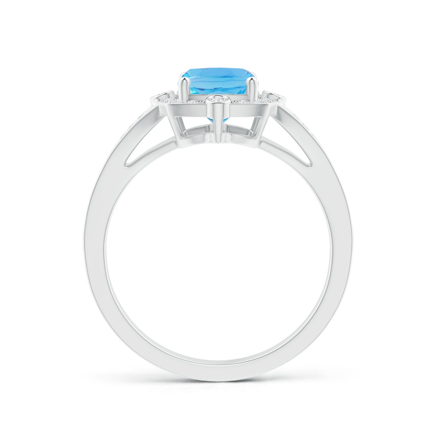 AA - Swiss Blue Topaz / 1.88 CT / 14 KT White Gold