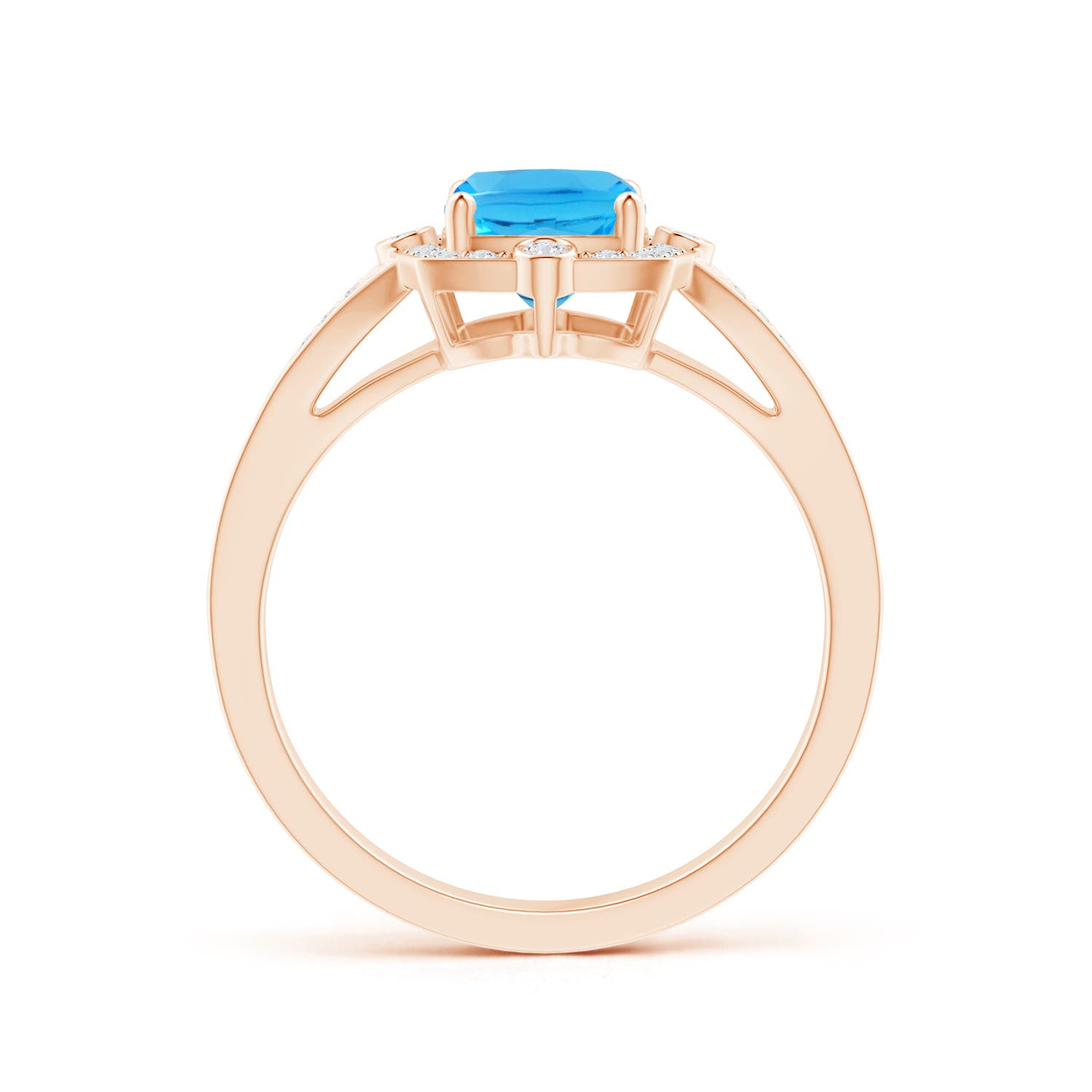 AAA - Swiss Blue Topaz / 1.88 CT / 14 KT Rose Gold