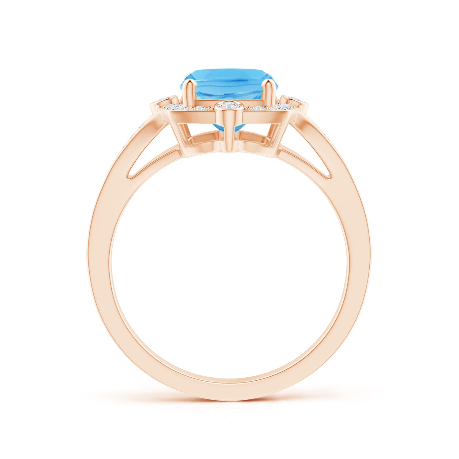 A - Swiss Blue Topaz / 2.48 CT / 14 KT Rose Gold