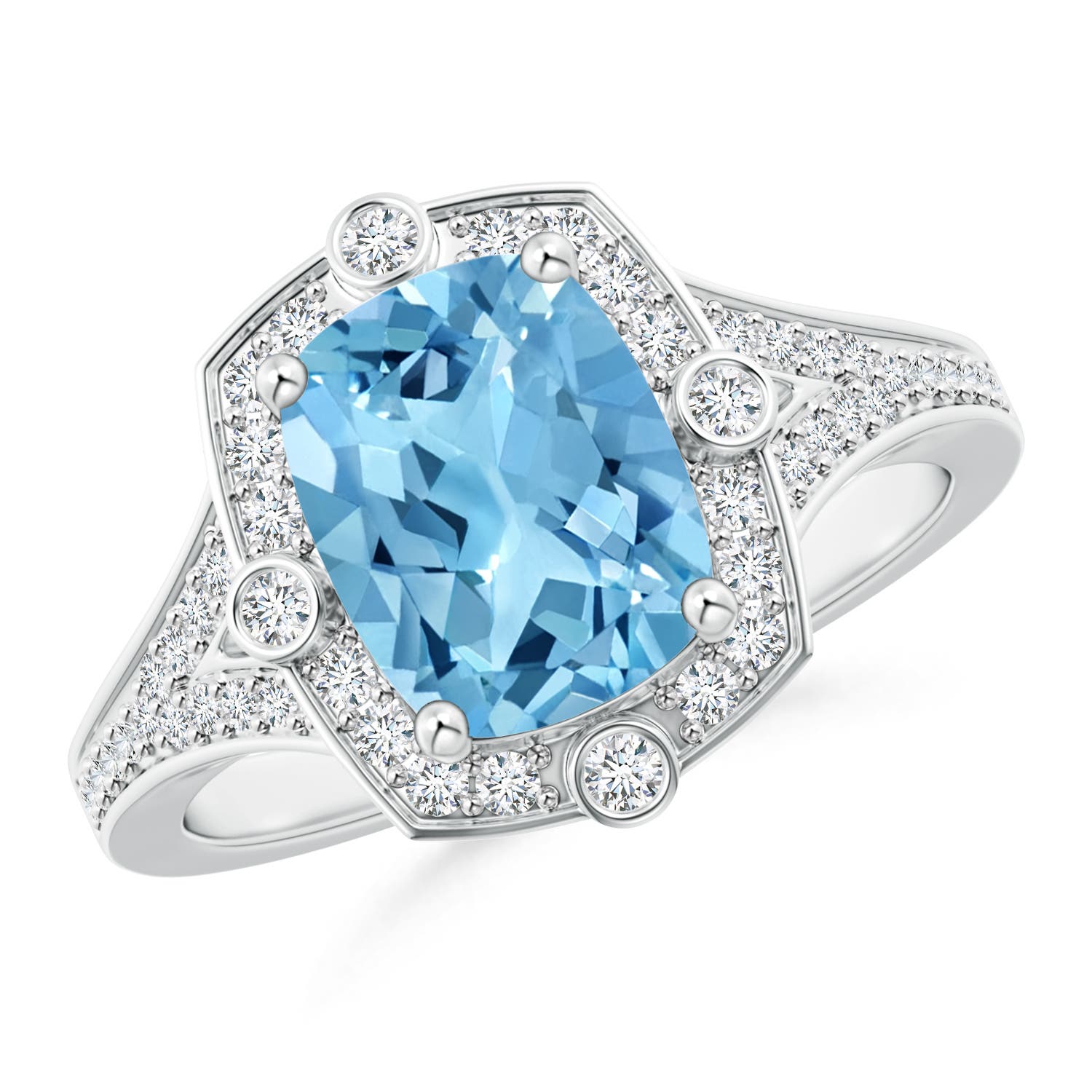 A - Swiss Blue Topaz / 2.48 CT / 14 KT White Gold