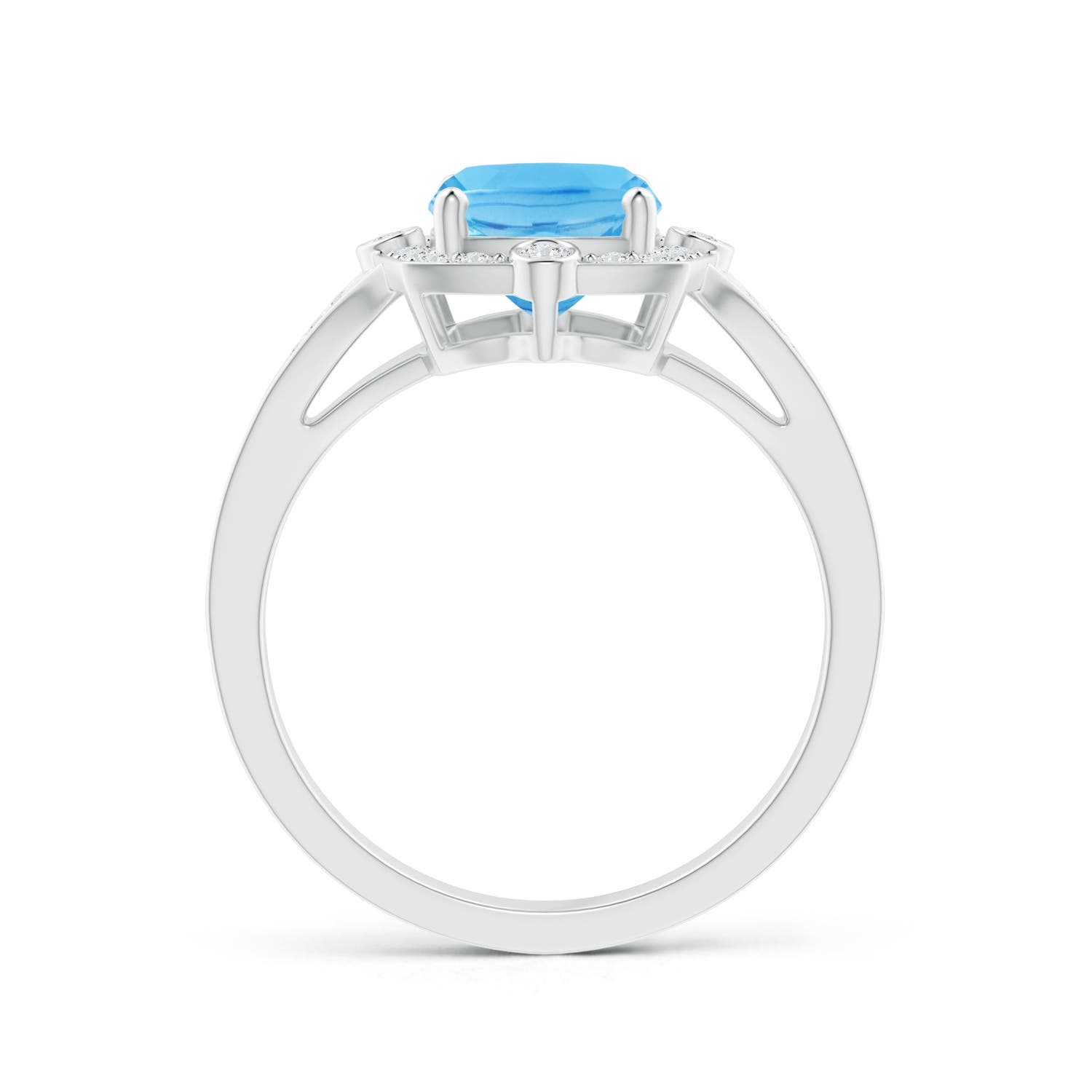 A - Swiss Blue Topaz / 2.48 CT / 14 KT White Gold