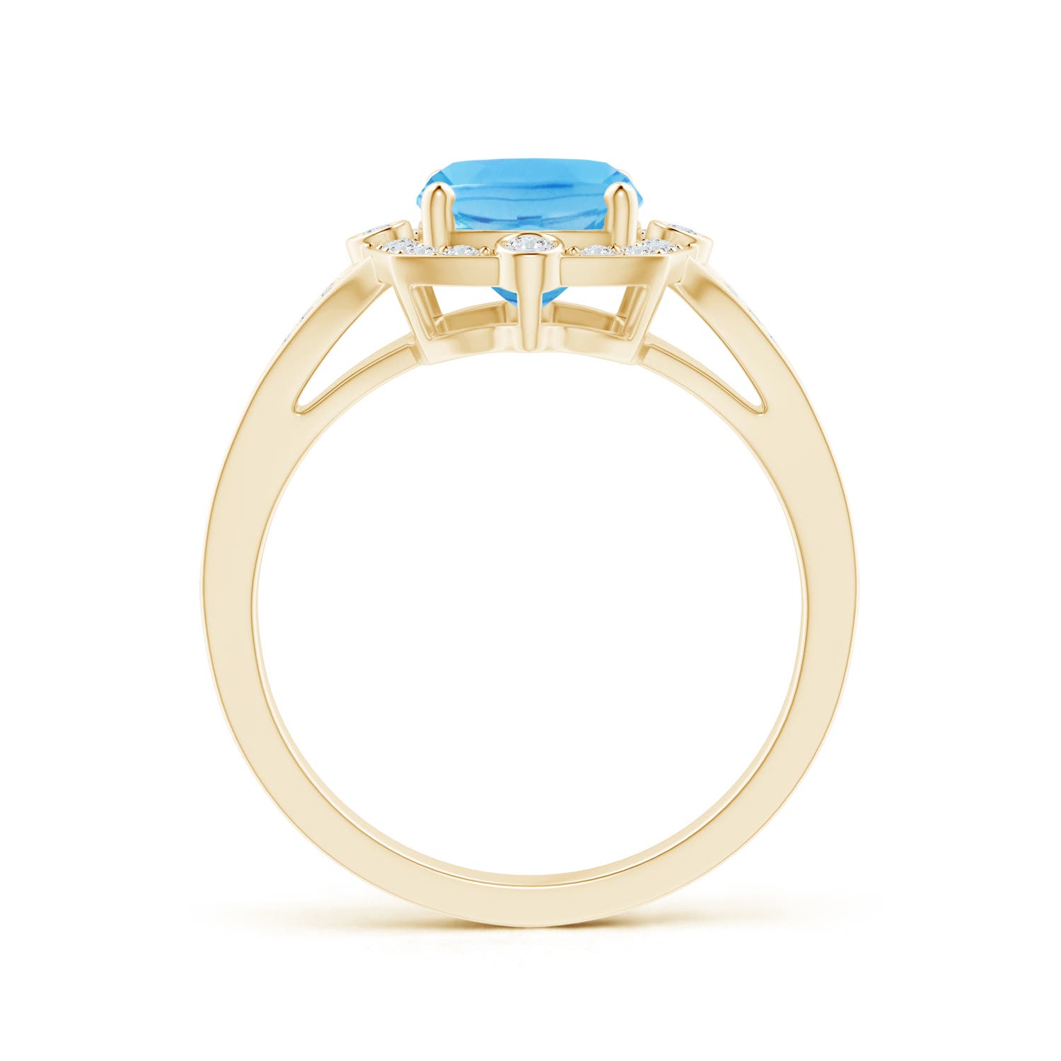 A - Swiss Blue Topaz / 2.48 CT / 14 KT Yellow Gold