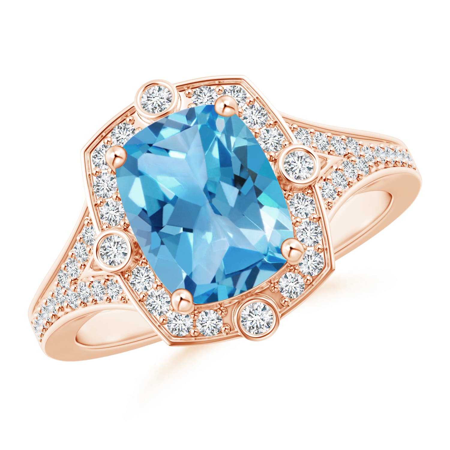 AA - Swiss Blue Topaz / 2.48 CT / 14 KT Rose Gold