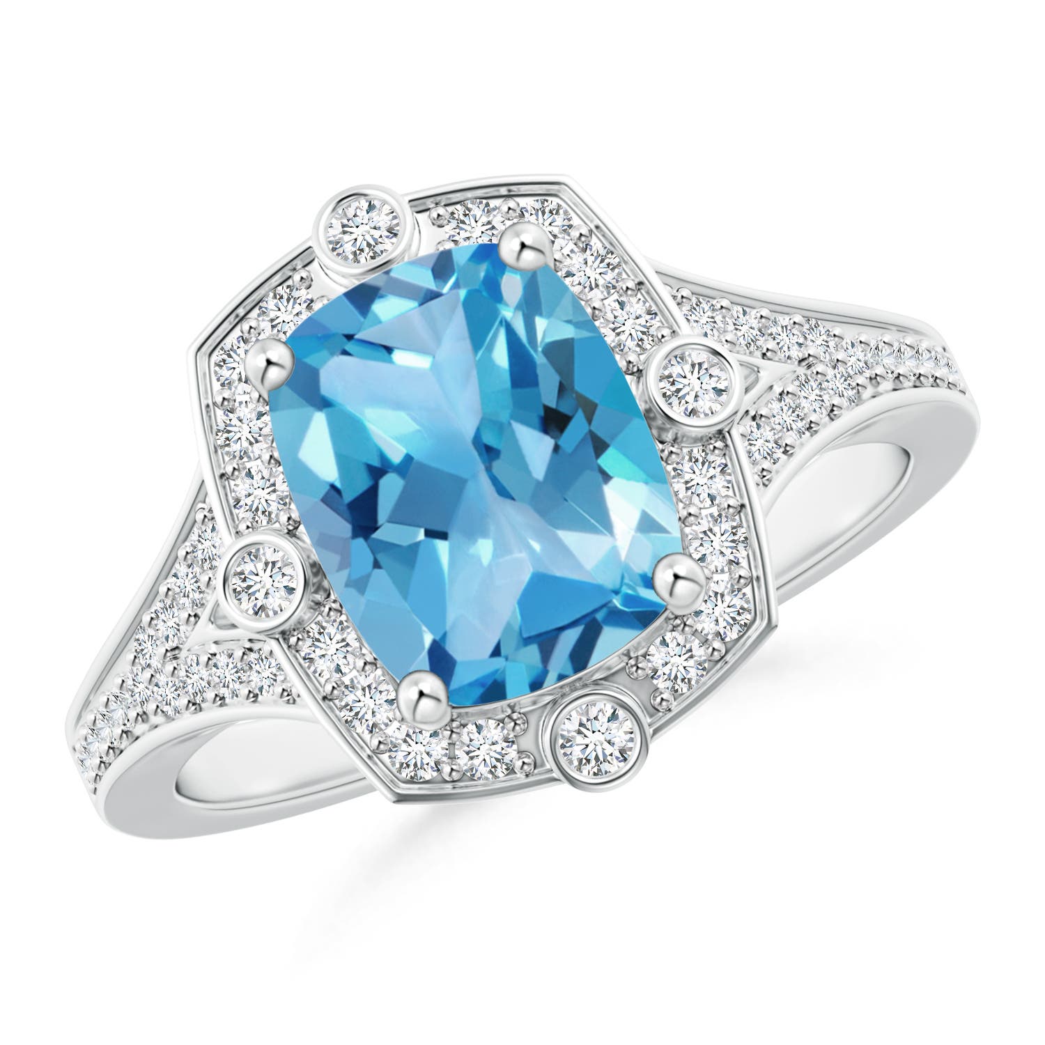 AA - Swiss Blue Topaz / 2.48 CT / 14 KT White Gold