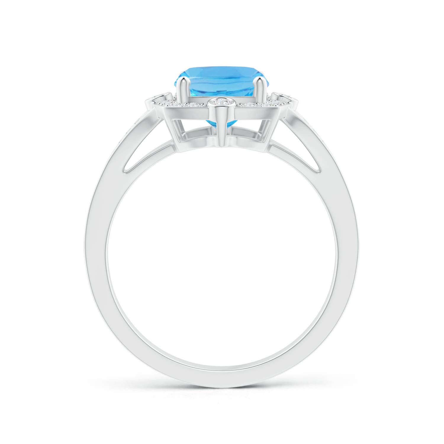 AA - Swiss Blue Topaz / 2.48 CT / 14 KT White Gold