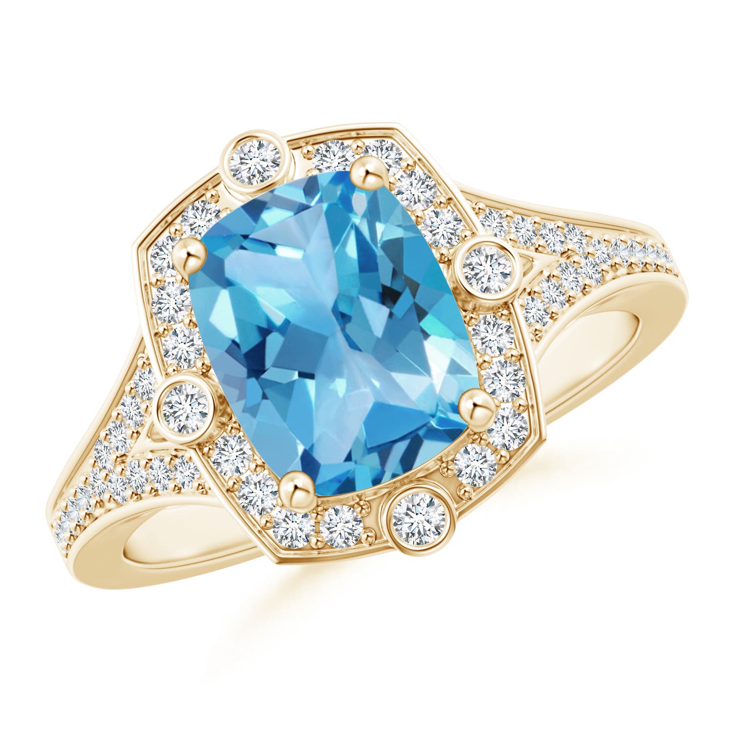 AA - Swiss Blue Topaz / 2.48 CT / 14 KT Yellow Gold