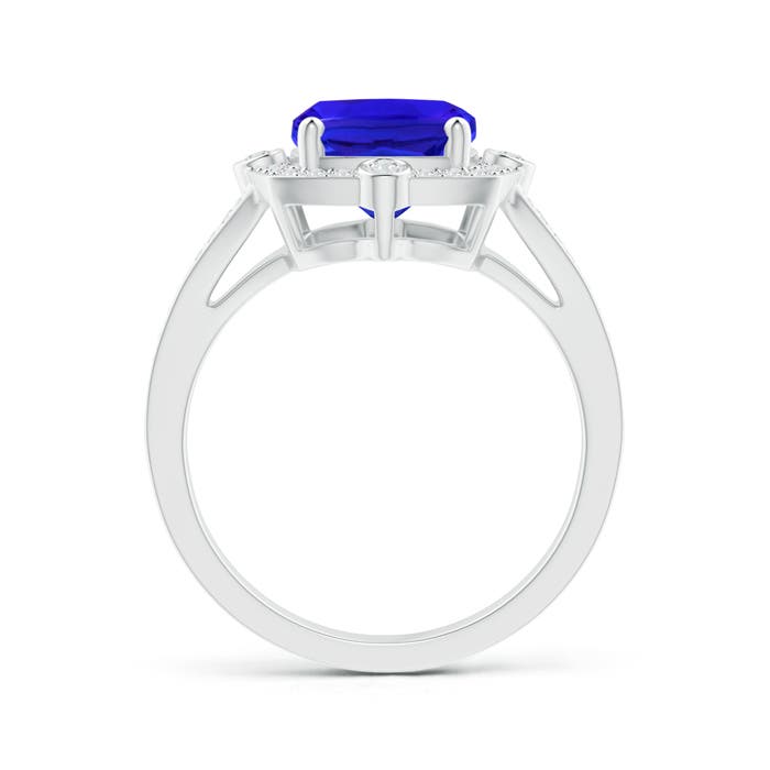 AAA - Tanzanite / 2.9 CT / 14 KT White Gold