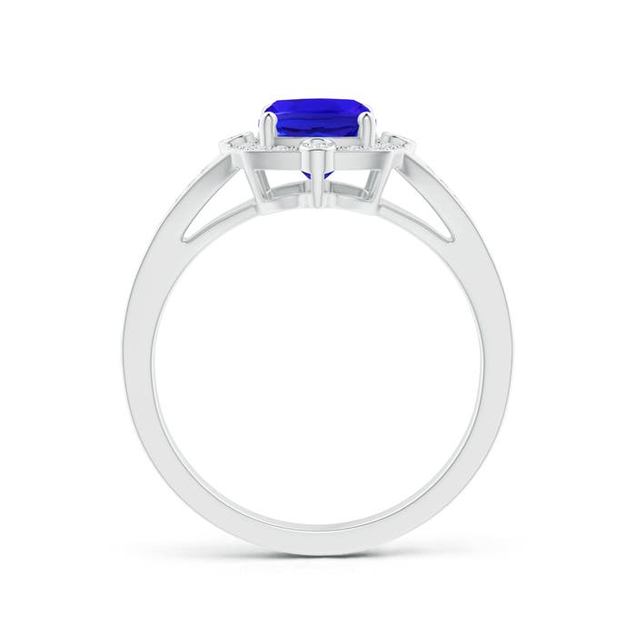 AAA - Tanzanite / 1.88 CT / 14 KT White Gold