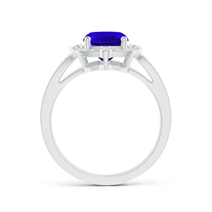 AAAA - Tanzanite / 2.73 CT / 14 KT White Gold