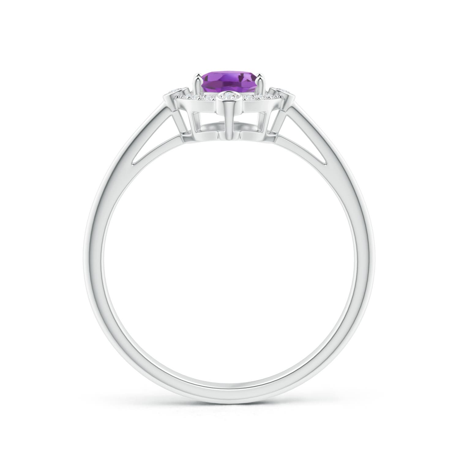 A - Amethyst / 0.82 CT / 14 KT White Gold