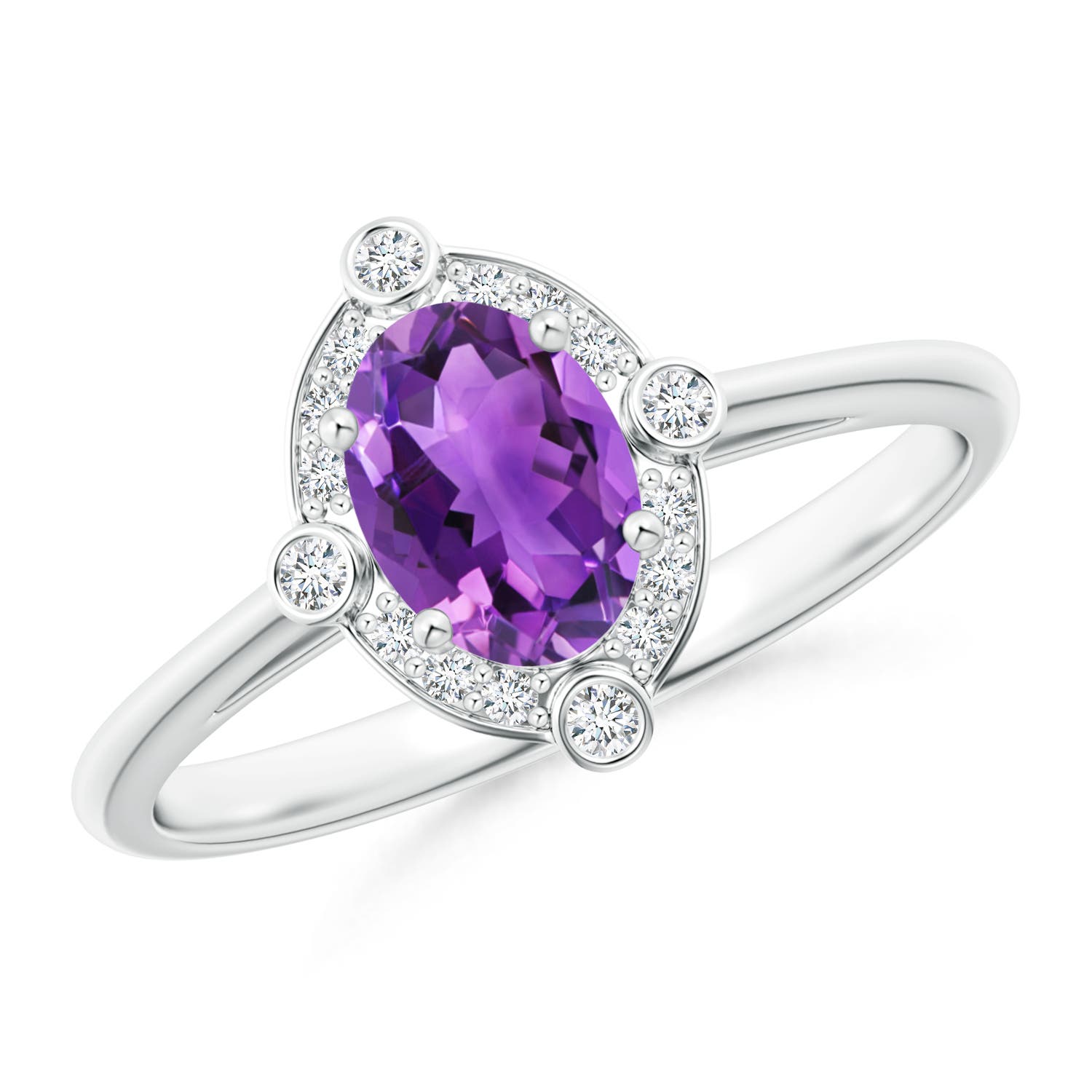 AAA - Amethyst / 0.82 CT / 14 KT White Gold