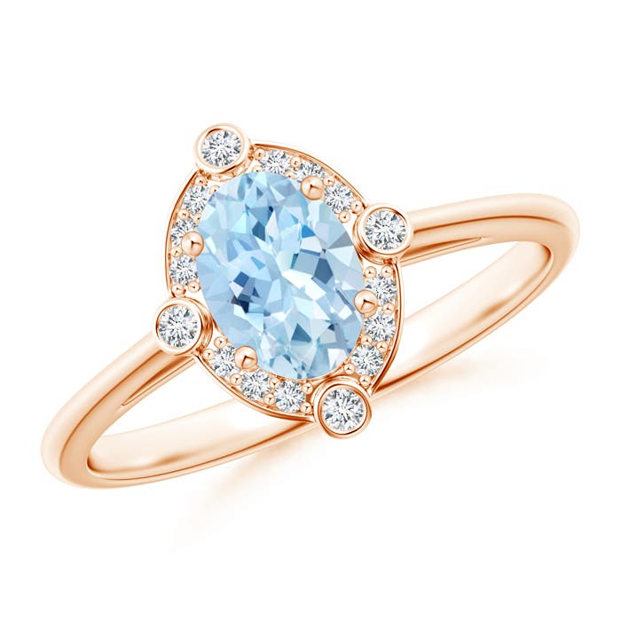 AAA - Aquamarine / 0.72 CT / 14 KT Rose Gold