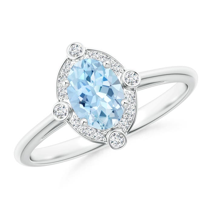 AAA - Aquamarine / 0.72 CT / 14 KT White Gold