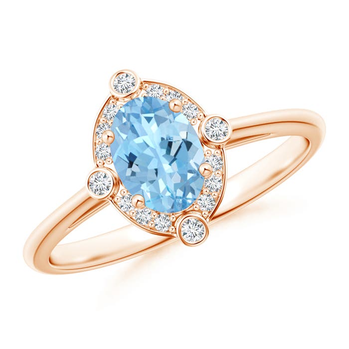 AAAA - Aquamarine / 0.72 CT / 14 KT Rose Gold