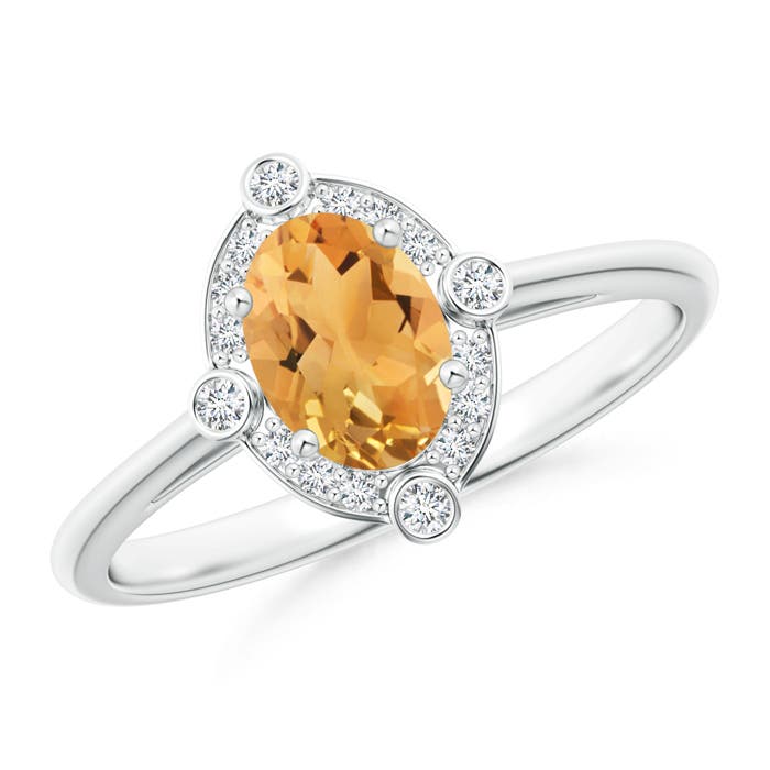 A - Citrine / 0.87 CT / 14 KT White Gold