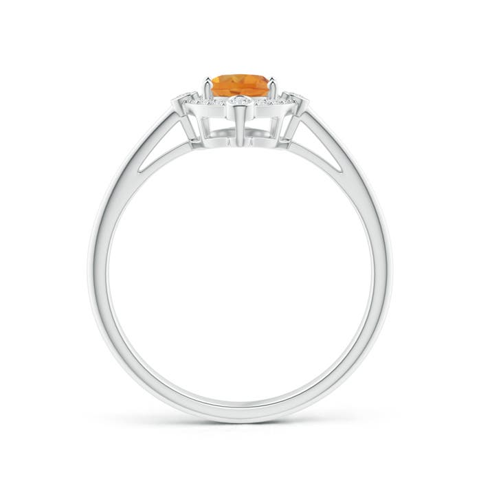 AA - Citrine / 0.87 CT / 14 KT White Gold