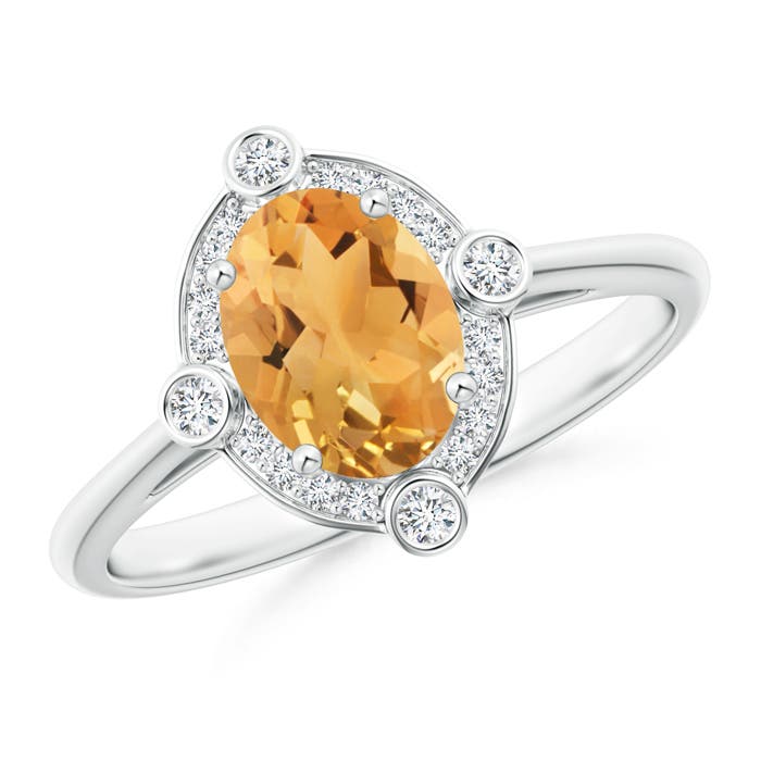 A - Citrine / 1.24 CT / 14 KT White Gold