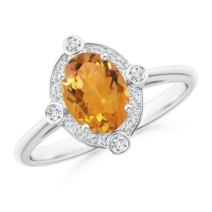 AA - Citrine / 1.24 CT / 14 KT White Gold