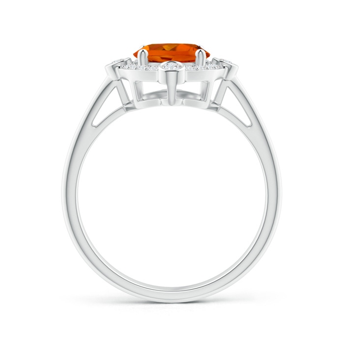 9x7mm AAAA Deco Inspired Oval Citrine and Diamond Halo Ring in P950 Platinum product image