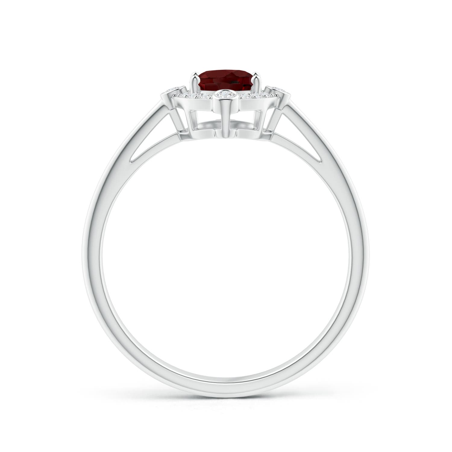 AAA - Garnet / 1.02 CT / 14 KT White Gold