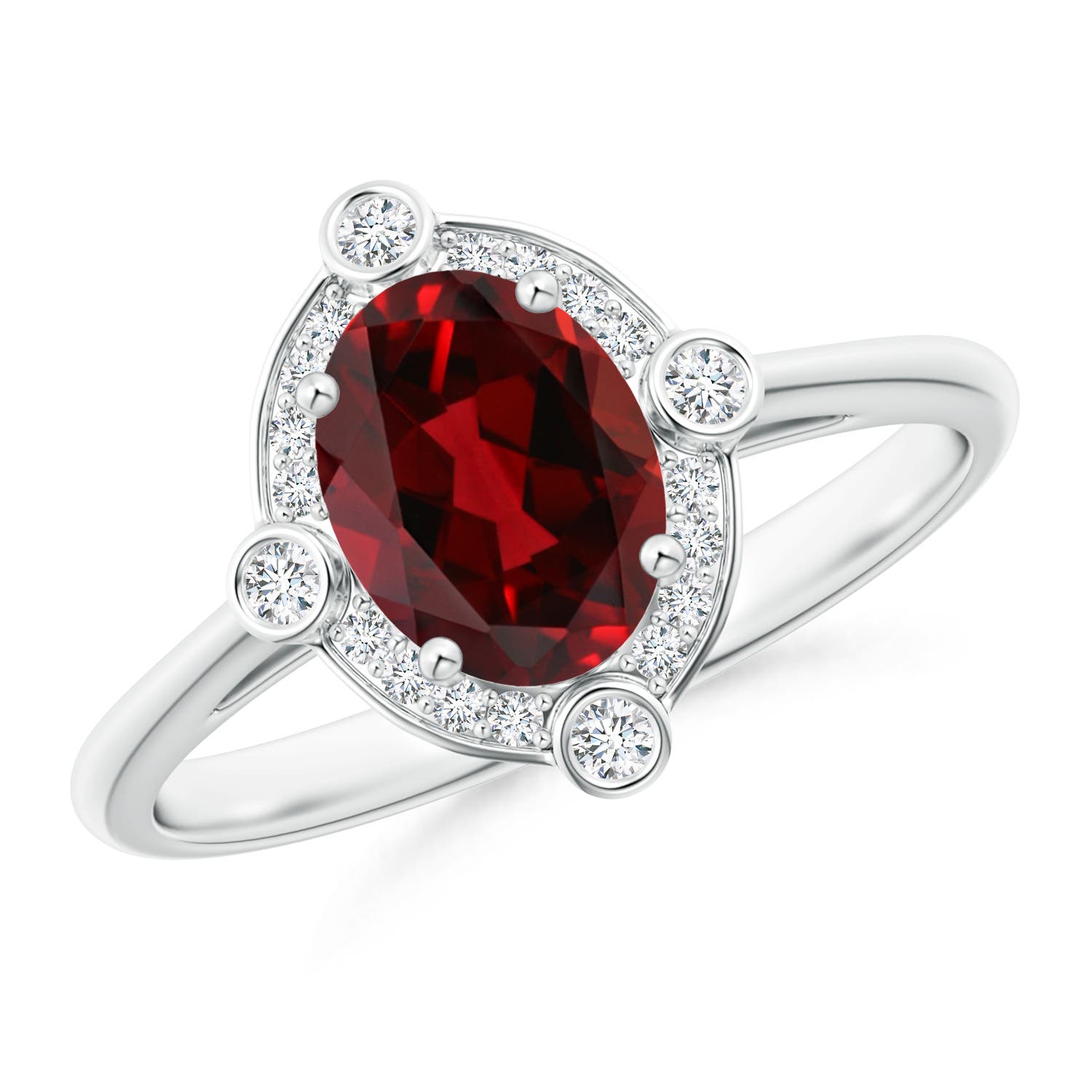 AAAA - Garnet / 1.59 CT / 14 KT White Gold