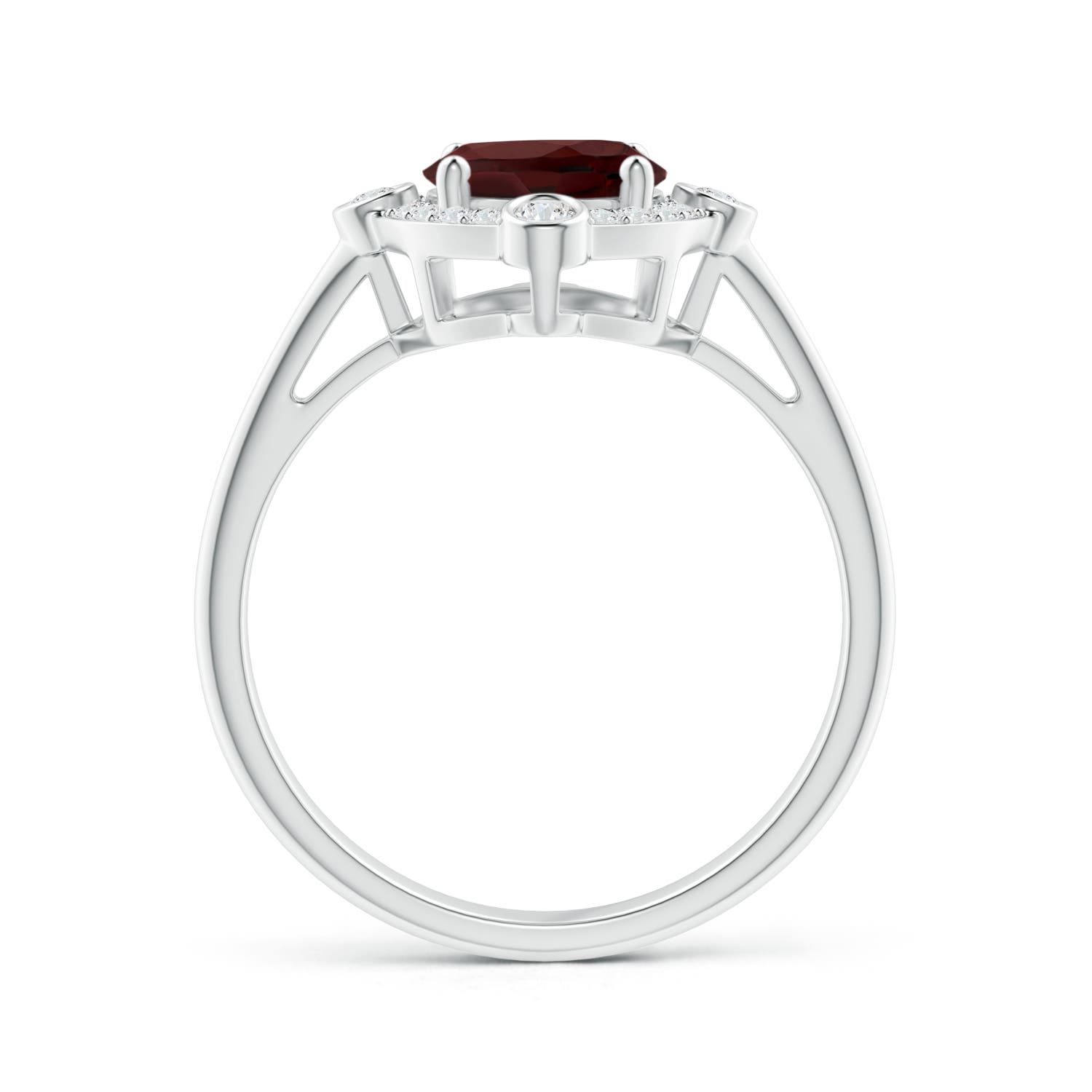 AA - Garnet / 2.14 CT / 14 KT White Gold