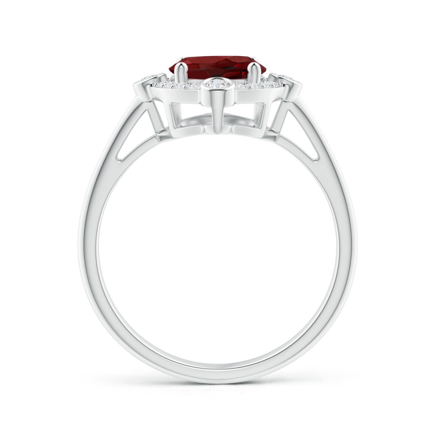 AAAA - Garnet / 2.14 CT / 14 KT White Gold