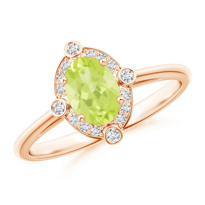 A - Peridot / 0.97 CT / 14 KT Rose Gold