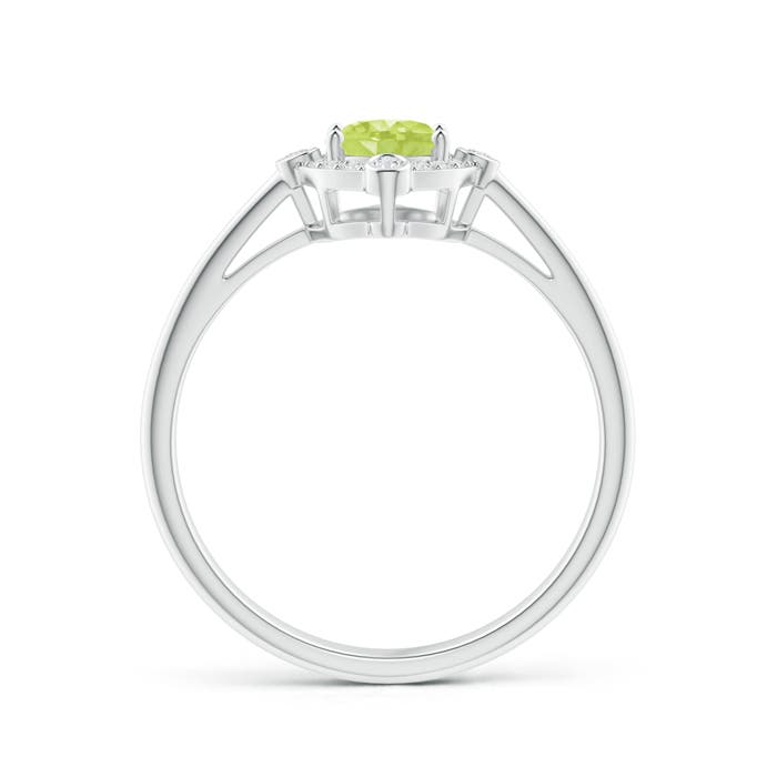 A - Peridot / 0.97 CT / 14 KT White Gold