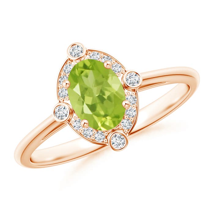 AA - Peridot / 0.97 CT / 14 KT Rose Gold