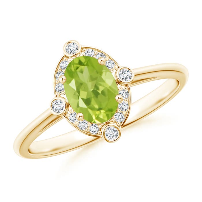 AA - Peridot / 0.97 CT / 14 KT Yellow Gold