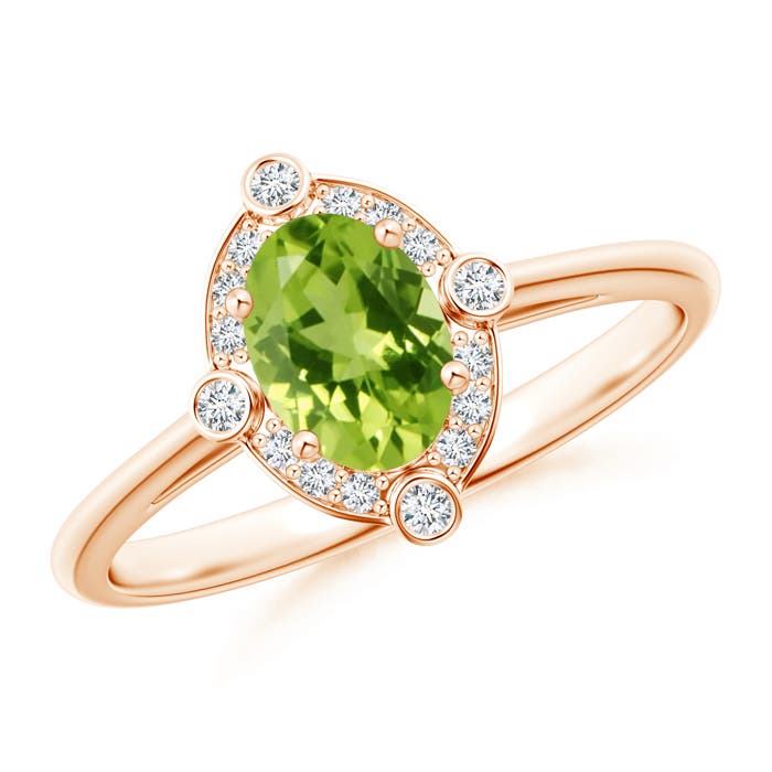 AAA - Peridot / 0.97 CT / 14 KT Rose Gold