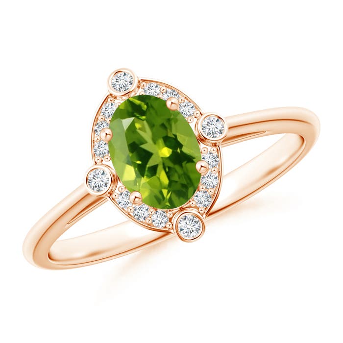 AAAA - Peridot / 0.97 CT / 14 KT Rose Gold