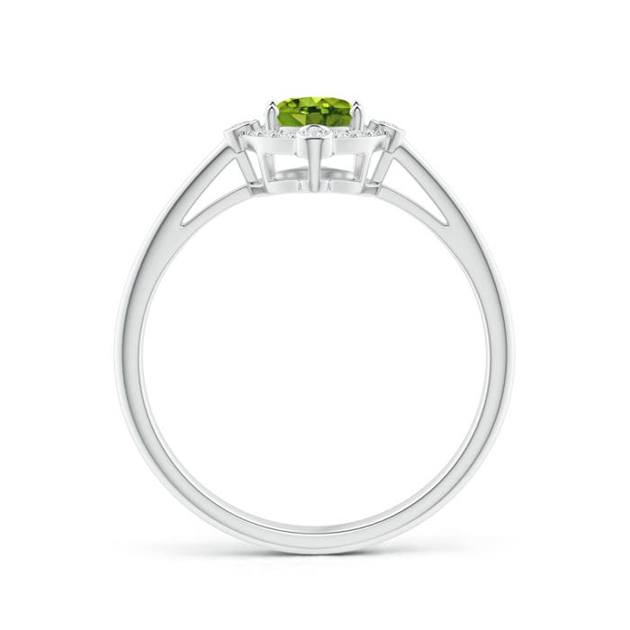 AAAA - Peridot / 0.97 CT / 14 KT White Gold