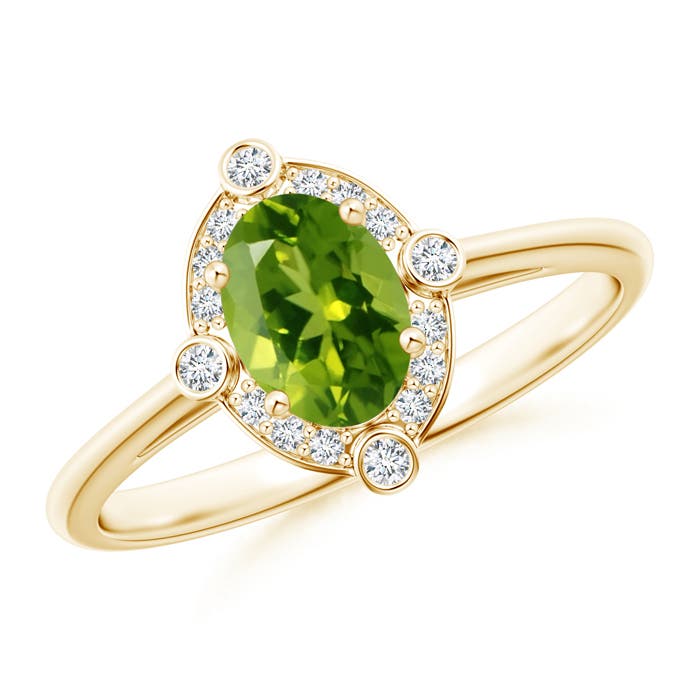 AAAA - Peridot / 0.97 CT / 14 KT Yellow Gold