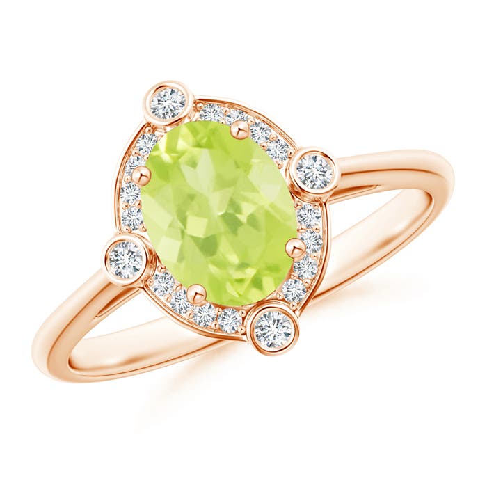 A - Peridot / 1.49 CT / 14 KT Rose Gold