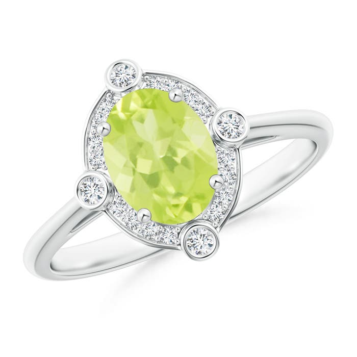 A - Peridot / 1.49 CT / 14 KT White Gold