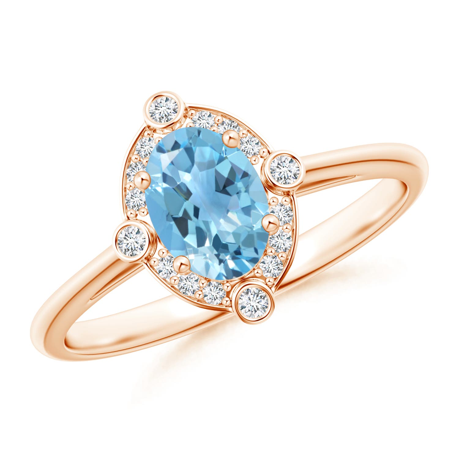 A - Swiss Blue Topaz / 1.07 CT / 14 KT Rose Gold