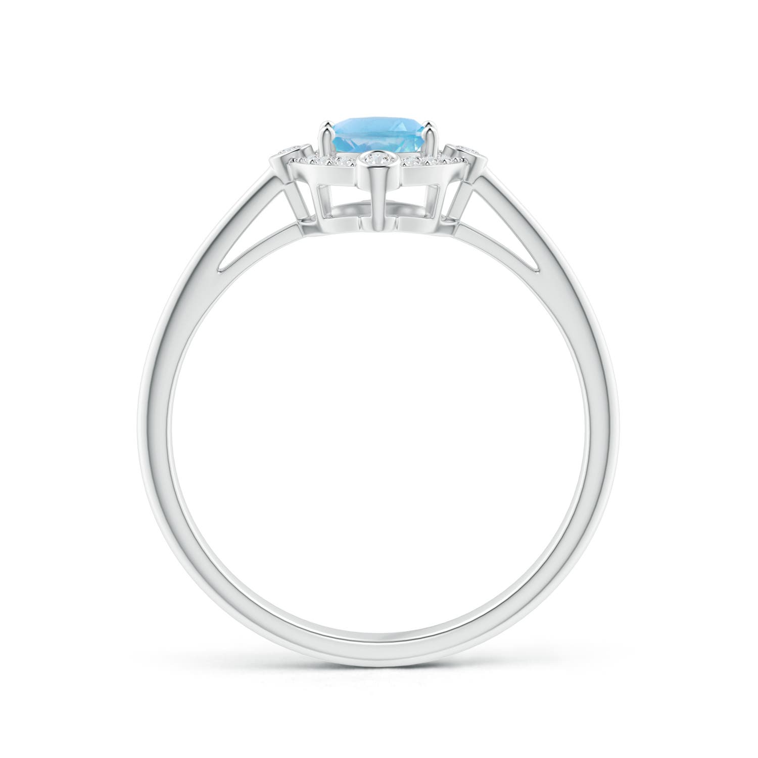 A - Swiss Blue Topaz / 1.07 CT / 14 KT White Gold