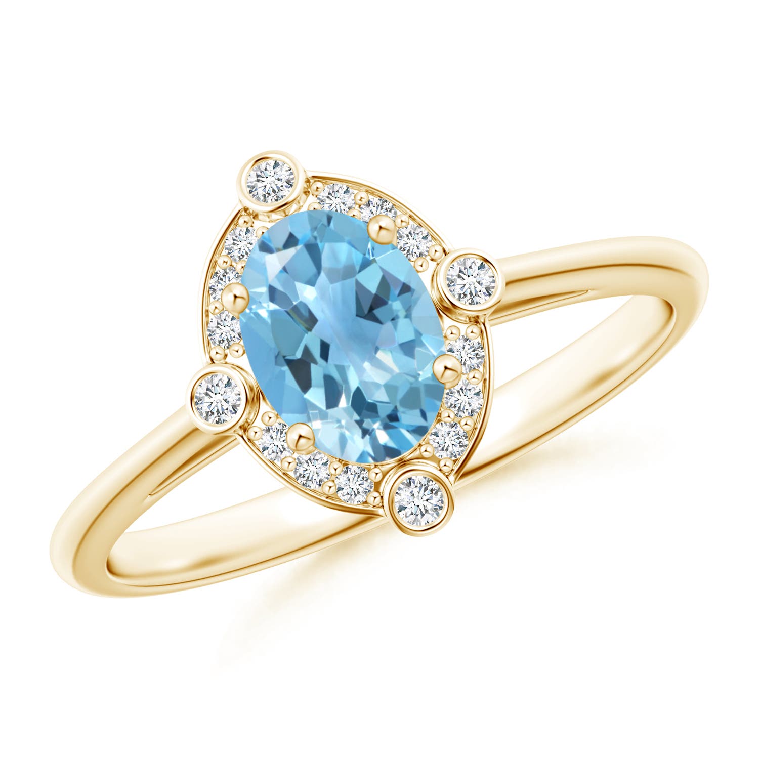 A - Swiss Blue Topaz / 1.07 CT / 14 KT Yellow Gold