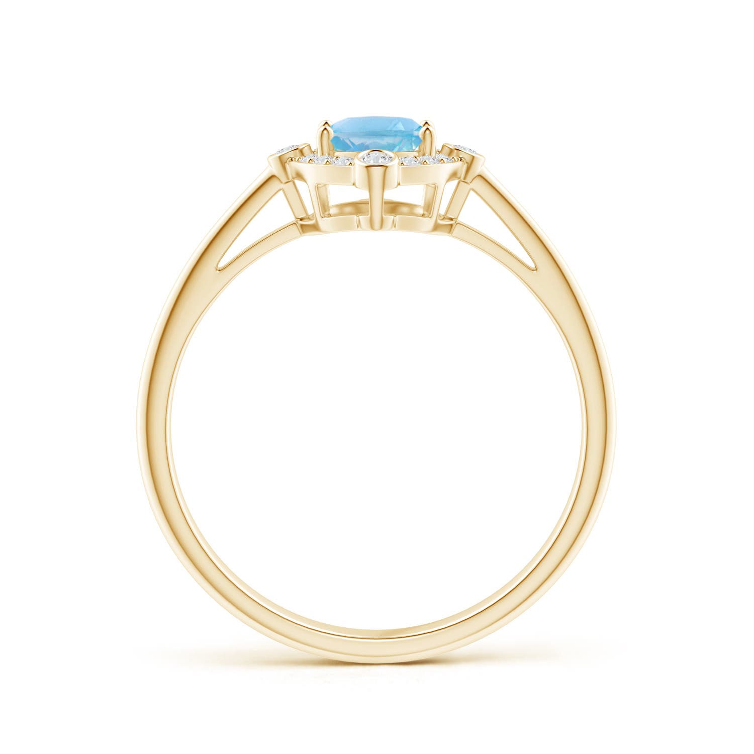 A - Swiss Blue Topaz / 1.07 CT / 14 KT Yellow Gold