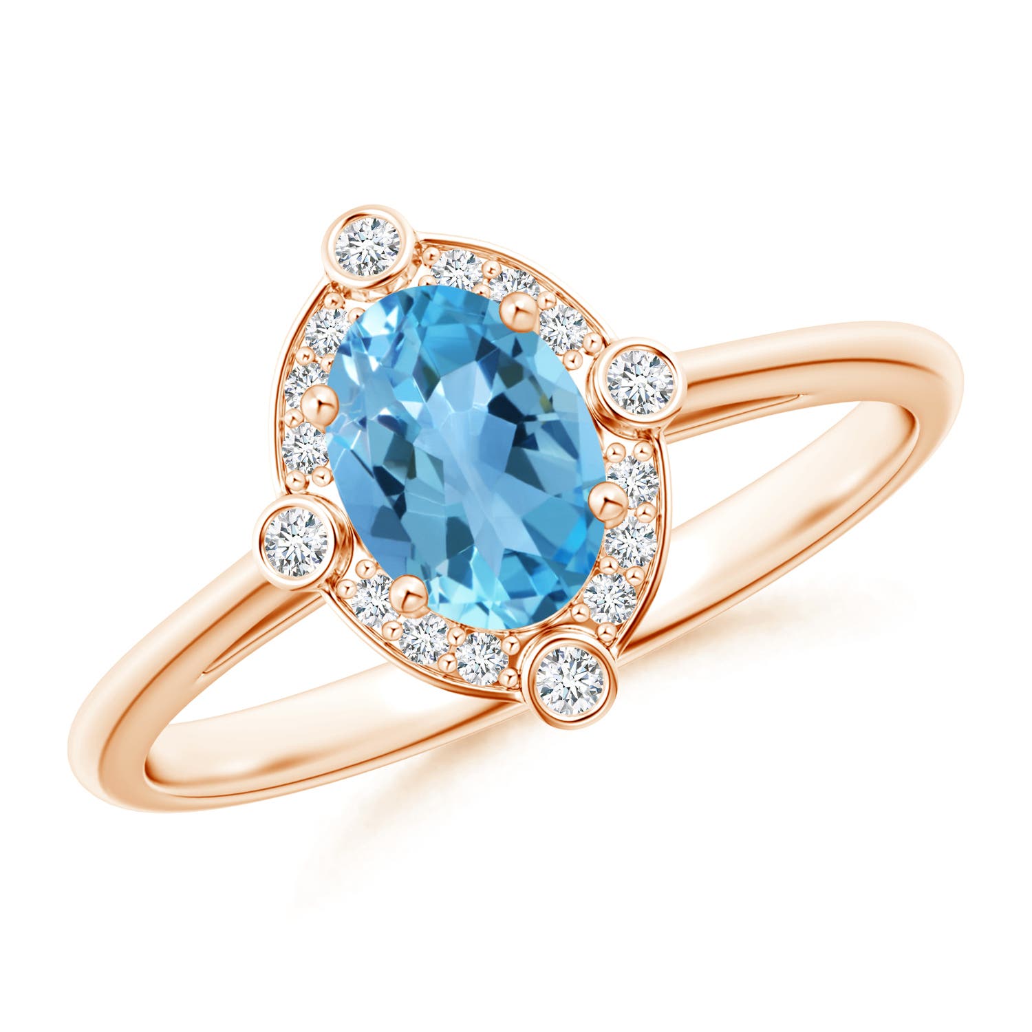 AA - Swiss Blue Topaz / 1.07 CT / 14 KT Rose Gold