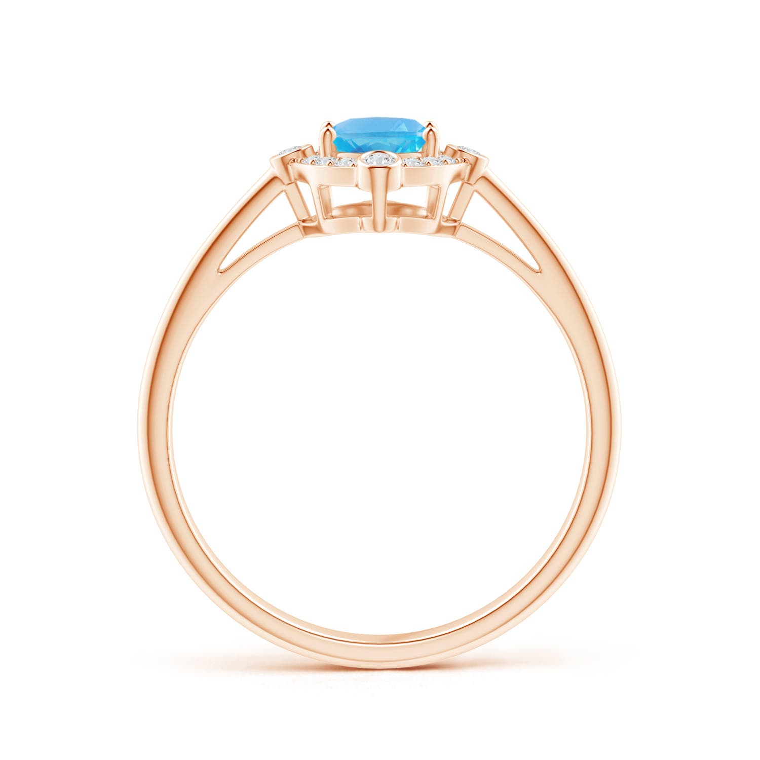 AA - Swiss Blue Topaz / 1.07 CT / 14 KT Rose Gold