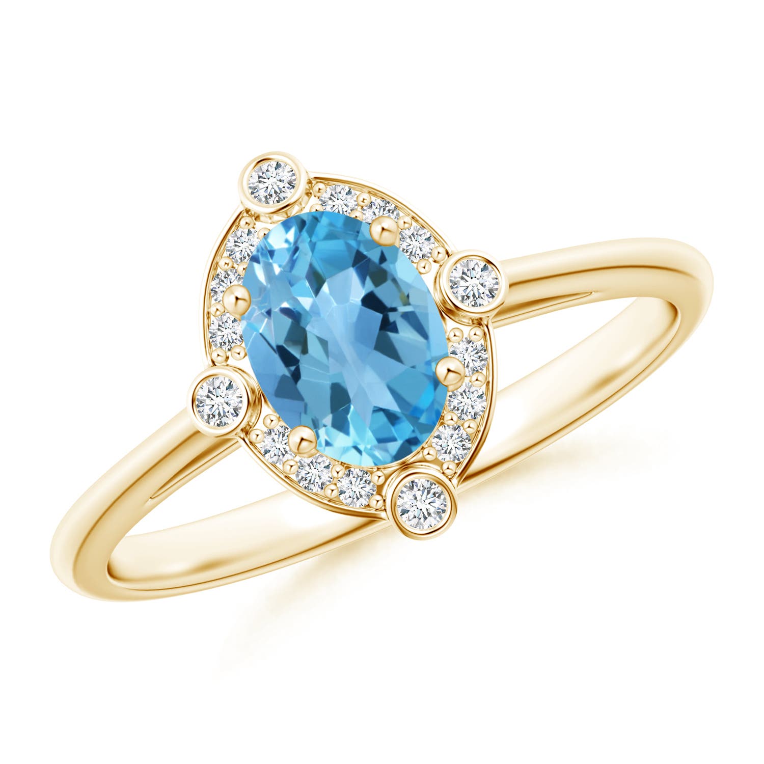 AA - Swiss Blue Topaz / 1.07 CT / 14 KT Yellow Gold