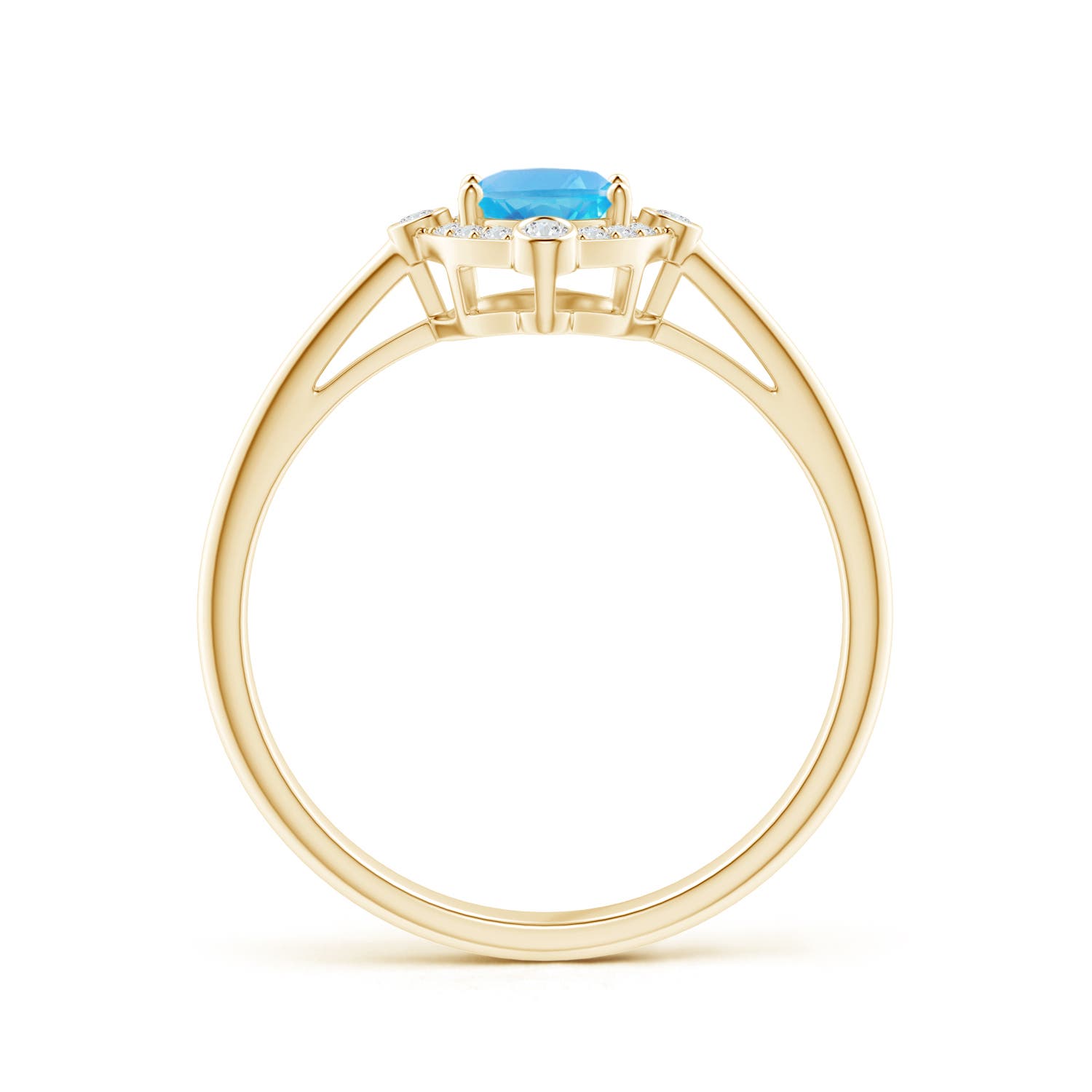 AA - Swiss Blue Topaz / 1.07 CT / 14 KT Yellow Gold