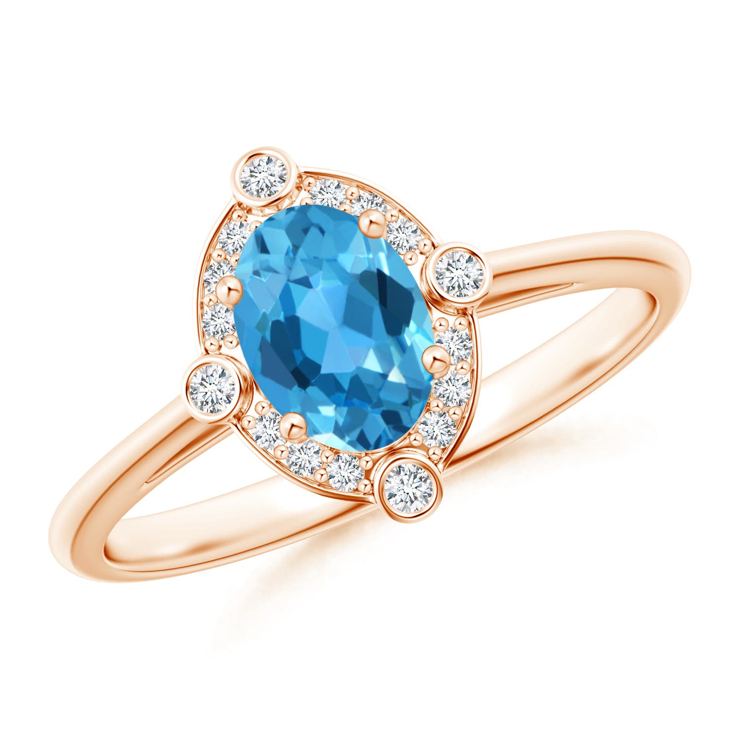 AAA - Swiss Blue Topaz / 1.07 CT / 14 KT Rose Gold